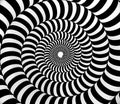 Black and white psychedelic hypnotic swirl pattern