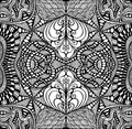 Black and white psychedelic ornament coloring page. Surreal stylish card