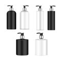 Black and white pump bottle, shampoo dispenser mockup