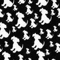 Black and White Puppy Dog Tile Pattern Repeat Background Royalty Free Stock Photo