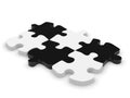 Black and white puzzle pieces fit together Royalty Free Stock Photo