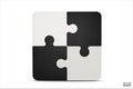 Black and white Puzzle pieces icon isolated on white background. Colorful jigsaw puzzle cube, strategy jigsaw business, and Royalty Free Stock Photo