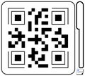 Black-and-White QR Code with Embedded Stylized Document Icon for Easy Scanning Royalty Free Stock Photo