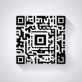 Black and White QR Code on Light Background Royalty Free Stock Photo