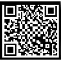 Black and white QR code pattern with three square markers and intricate pixelated design elements Royalty Free Stock Photo