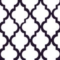 Black and white quatrefoil abstract pattern digital illustration