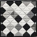 Bold Quilted Triangle Pattern In Black And White