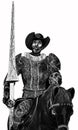 Black and white Quixote Royalty Free Stock Photo