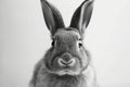 A black and white rabbit with furry hair