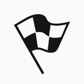 Black and white racing flag icon Royalty Free Stock Photo