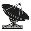 Black and white radar antena silhouette Royalty Free Stock Photo