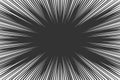 Black and white radial lines comics style backround. Manga action, speed abstract