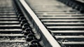 Black and white rail tracks isolated unique photo Royalty Free Stock Photo