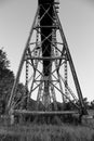 Black and White Railroad Bridge Supports Royalty Free Stock Photo