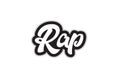 black and white rap hand written word text for typography logo d Royalty Free Stock Photo