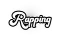 black and white Rapping hand written word text for typography logo icon design