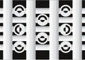 Black and white, rectangle shape strips, having round shape buttons Royalty Free Stock Photo