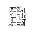 Black and white rectangular maze with a series of interconnected paths and dead Royalty Free Stock Photo