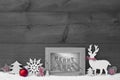 Black White Red Christmas Background Snow Frame Merry Xmas Royalty Free Stock Photo