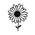 Minimalist Daisy Icon: Flower Silhouette For Vector Graphics