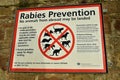 Rabies Prevention public notice at St Andrews Harbour, Scotland, UK
