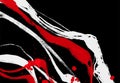Black white red ink brush stroke. Japanese style. Vector illustration. Royalty Free Stock Photo