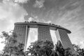 Black and White Rendition of Marina Bay Sands Hotel Resort Royalty Free Stock Photo