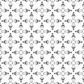 Black and White repeated small elements Shaping Flower pattern design On white background vector illustrations Royalty Free Stock Photo
