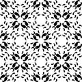 Black and White repeated small paisley Flower Shaping design On white background vector illustrations Royalty Free Stock Photo