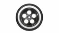 Black with white retro car wheel isolated on white background. 3D render Royalty Free Stock Photo