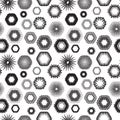 Blue spheres abstract vector seamless painterly pattern print background design