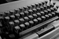 Black and white retro typewriter letter
