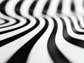 Black and white rippling lines creating a sense of motion and depth in an abstract space Monochrome abstraction Movement and