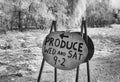 Roadside produce stand sign Royalty Free Stock Photo