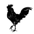 Black and white rooster stamp