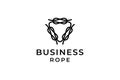 Black white Rope business link logo Royalty Free Stock Photo