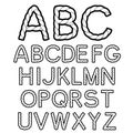 Black white rope font alphabet
