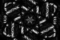 Black and white rose flowers line art pattern of indonesian culture traditional tenun batik ethnic dayak for wallpaper