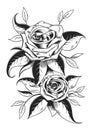 Black and white roses