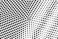 Black on white rough halftone vector. Digital dotted texture. Centered dotwork gradient for vintage effect Royalty Free Stock Photo