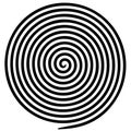 Black white round abstract vortex hypnotic spiral. Royalty Free Stock Photo