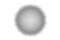 Black on white round halftone texture. Centered dotwork gradient. Halftone vector background Royalty Free Stock Photo