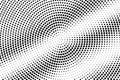 Black on white round halftone texture. Diagonal dotwork gradient. Grunge dotted vector background Royalty Free Stock Photo