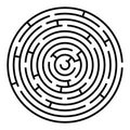 Black and white round maze