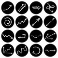 Black and white round pictograms. Royalty Free Stock Photo