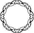 Black & White Round Scroll Frame Royalty Free Stock Photo