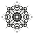 Black and white round symmetrical arabesque design. decorative mandala