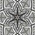 Black and white round symmetrical arabesque design. fancy decorative mandala Royalty Free Stock Photo