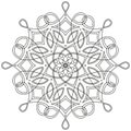 Black and white round symmetrical arabesque design. fancy decorative mandala Royalty Free Stock Photo