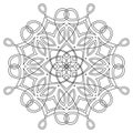 Black and white round symmetrical arabesque design. fancy decorative mandala Royalty Free Stock Photo